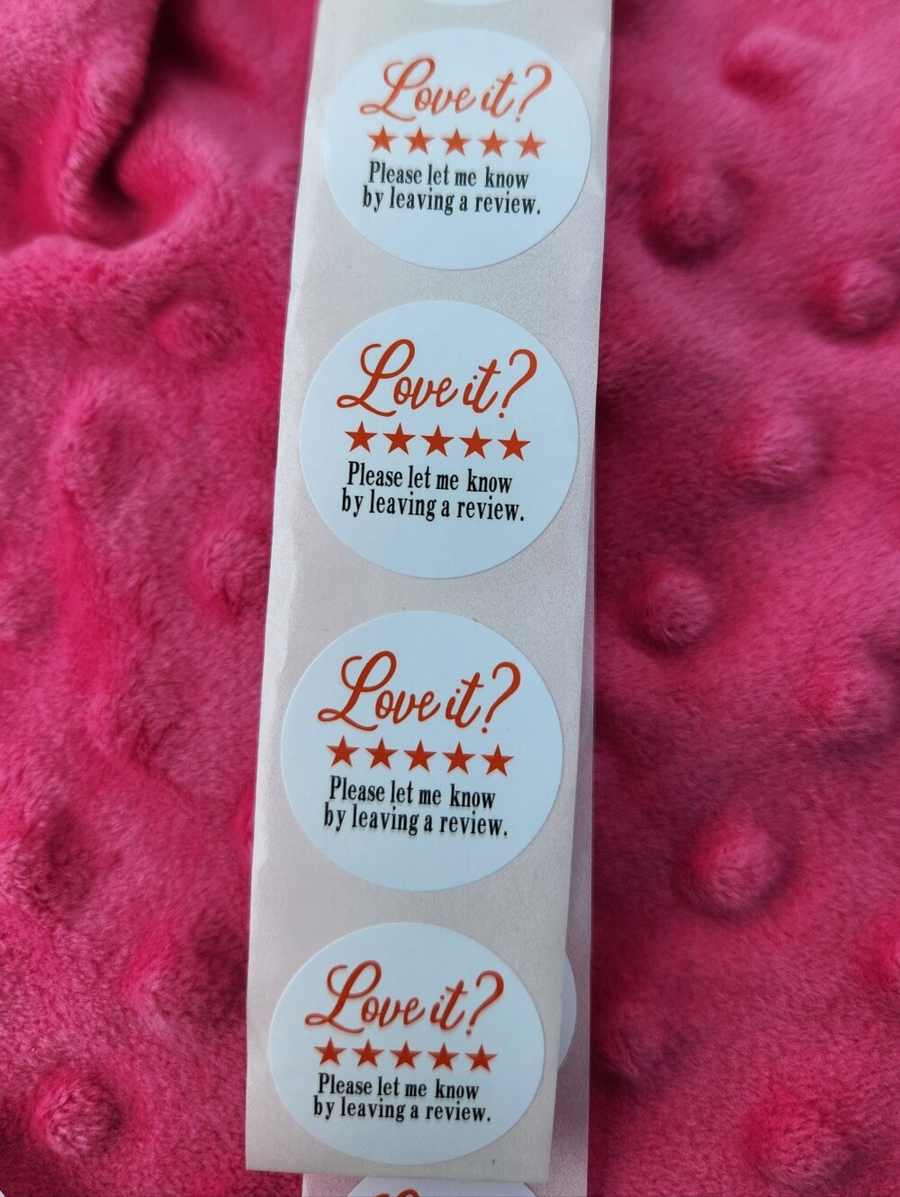 Review Stickers - Love It Let Me Know By Leaving A Review 100 Ct. Stickers